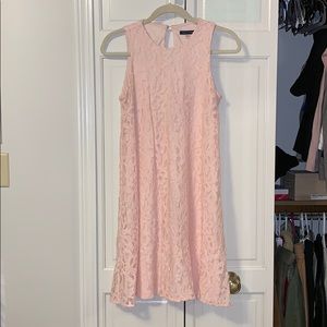 TOMMY HILFIGER pink lace high neck dress